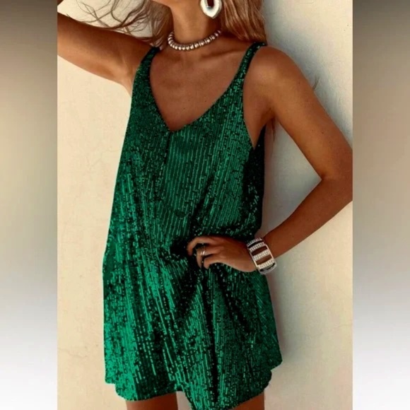 Luxe Sequin Tank party Evening Holiday Mini dress - Picture 2 of 13